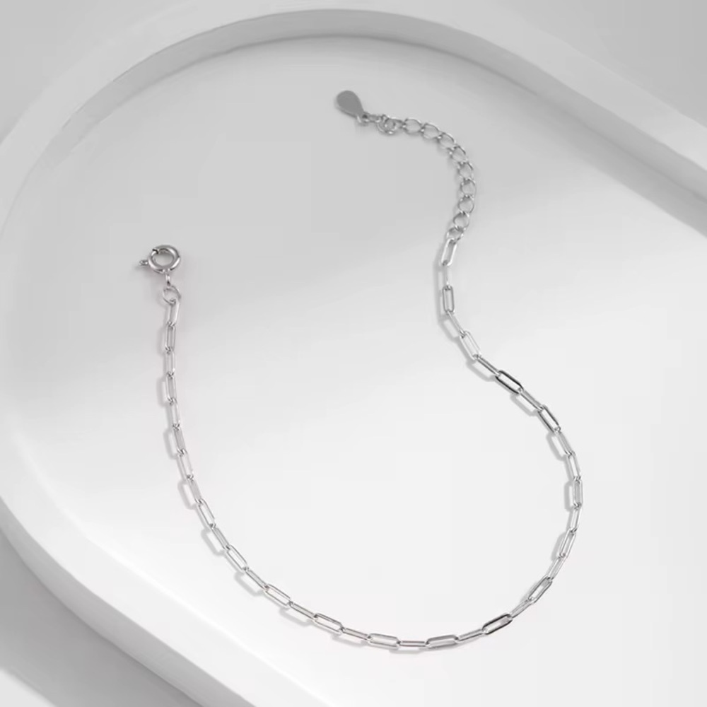 Dainty Stainless Steel Paperclip Chain Bracelet - Picture 3 of 5